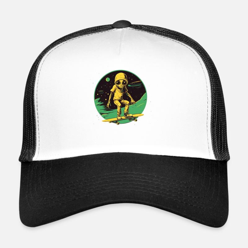 Alien sur skateboard Casquette trucker 