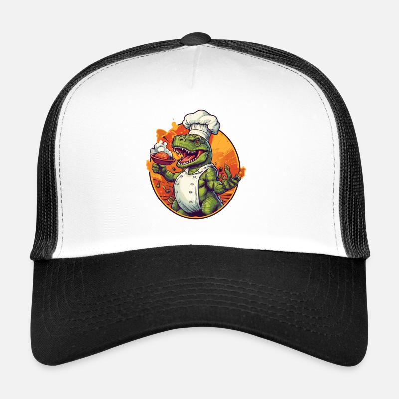 Dinosaur with cooking apron Trucker Cap