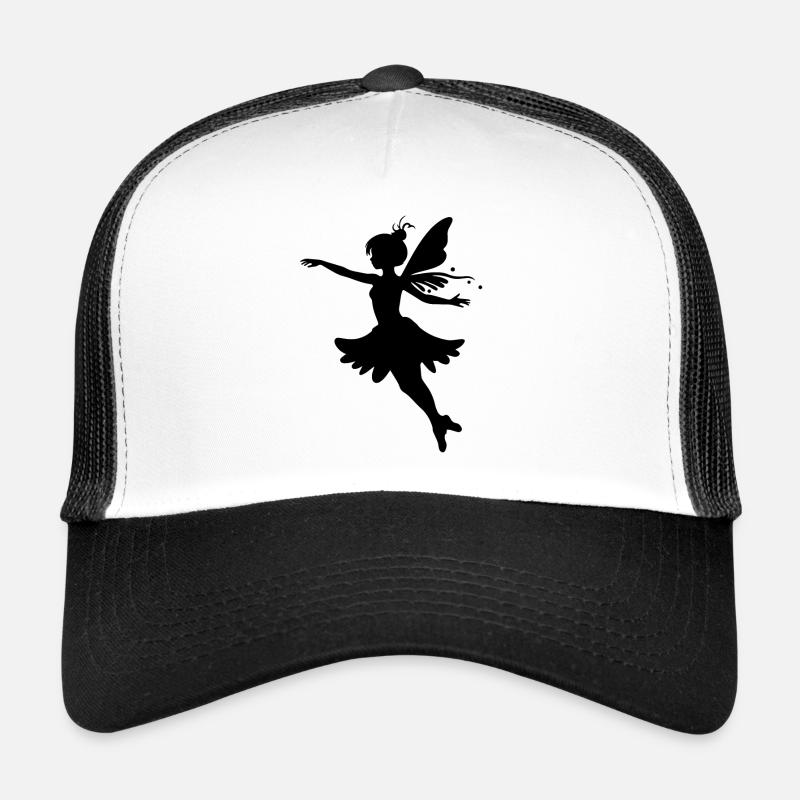Silhouette de fée enchanteresse avec une aile chatoyante Casquette trucker 