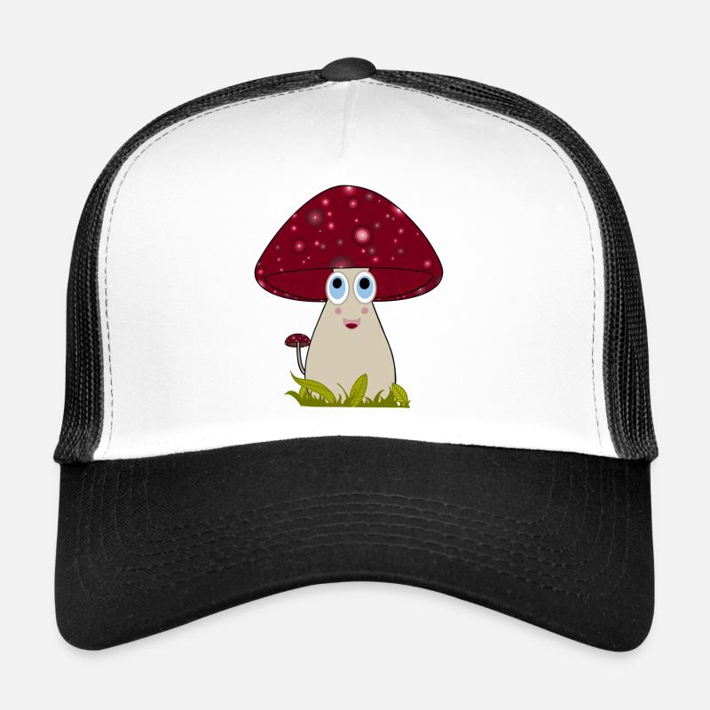 Champignon - Casquette trucker  - blanc/noir
