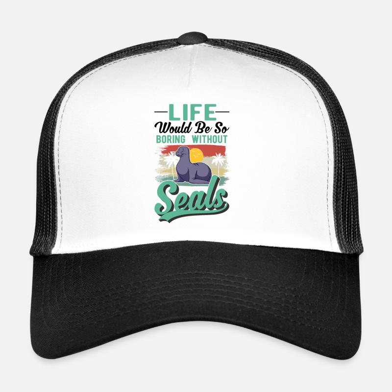 Cadeau de phoque Phoque Lion de mer Casquette trucker 