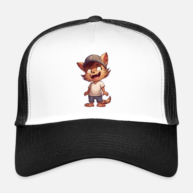 Chat de dessin animé mignon avec casquette Compagnon câlin Casquette trucker 
