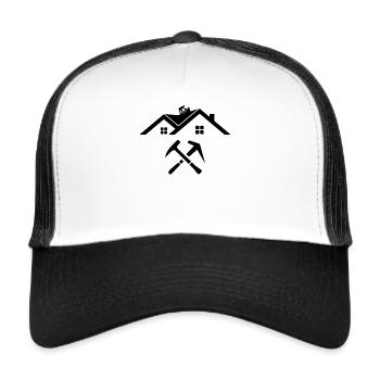 Couvreur Ouvrier de toiture Couvreur de toiture - Casquette trucker  - blanc/noir - Devant