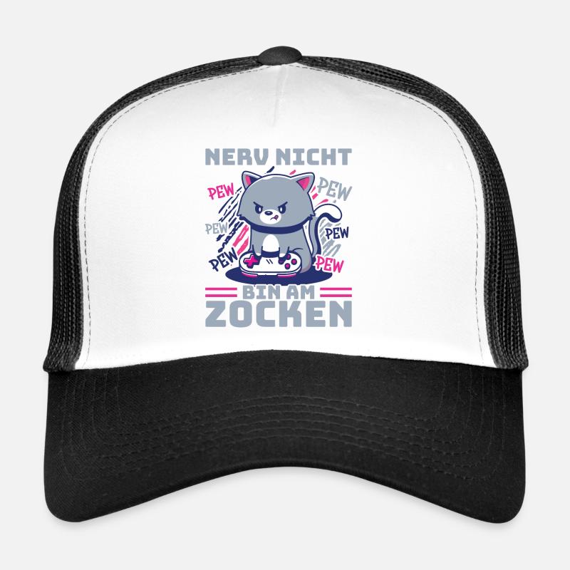 Gaming, Zocken, Videospiel, Grumpy Katze Gamer Trucker Cap
