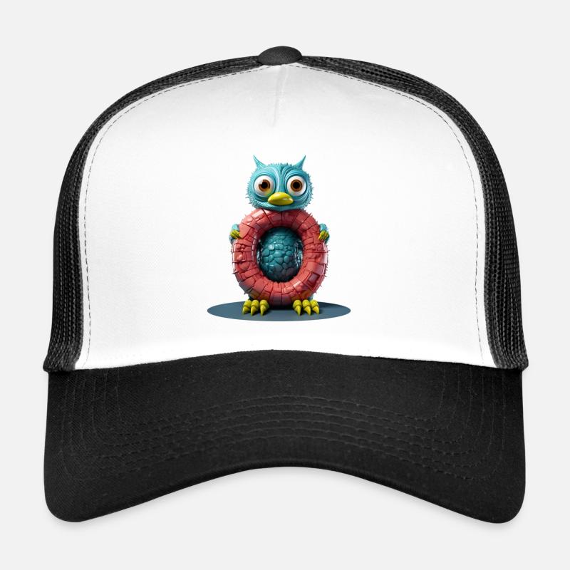 Créature bleue avec lettre O Alphabet Casquette trucker 
