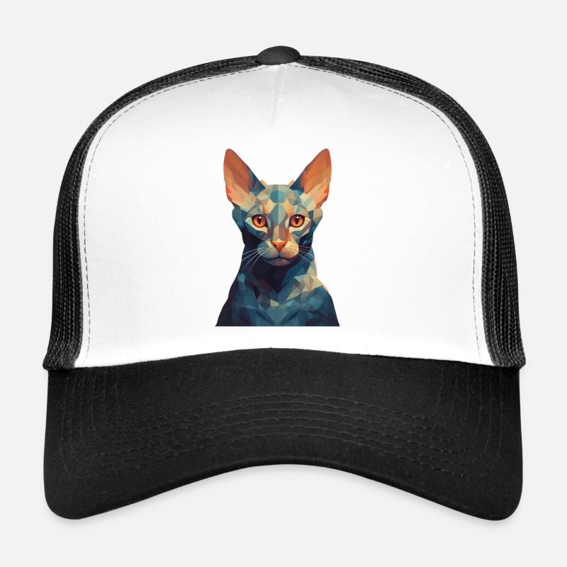 Cat - stylish, modern, abstract, artistic Trucker Cap