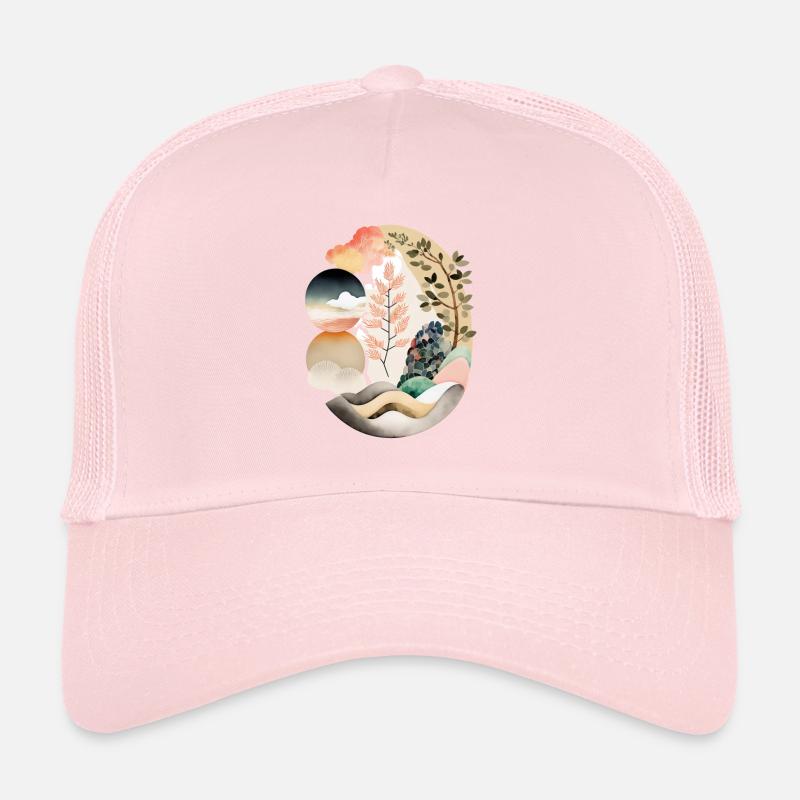 Japandi egg, round design in japandi style Trucker Cap