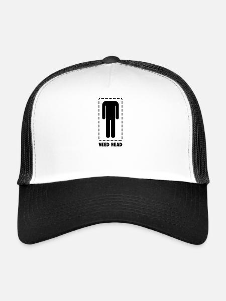 Drôle Besoin de tête Blague Homme sans tête Gag Humour - Casquette trucker  - blanc/noir - Devant