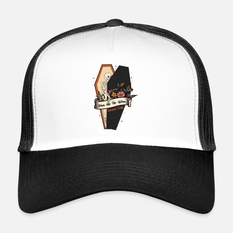 Drôle de design d’Halloween: squelette dans le cercueil Casquette trucker 