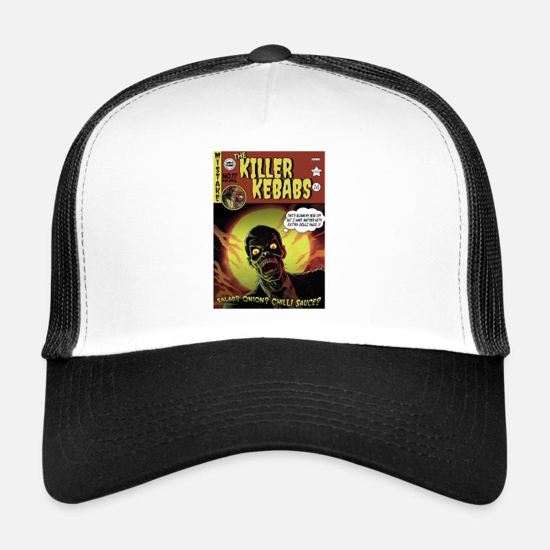 Retro Horror Comic - Killer Kebabs - Casquette trucker  - blanc/noir