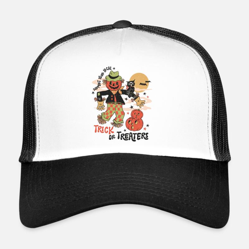 Amusement d’Halloween avec un épouvantail rétro effrayant Casquette trucker 