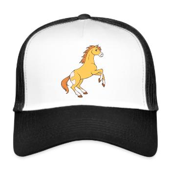 Cheval sauvage Fille Cheval - Casquette trucker  - blanc/noir - Devant