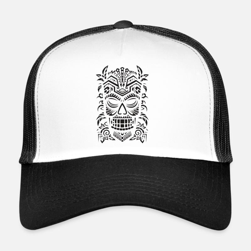 Tiki Maske - Trucker Cap - Weiß/Schwarz