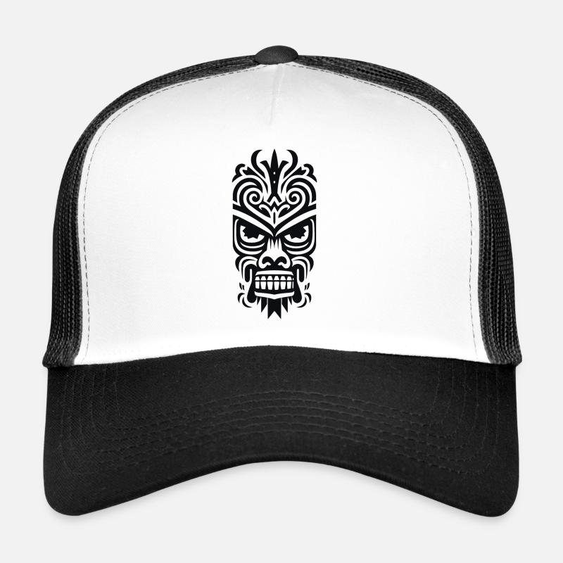 Tiki Maske - Trucker Cap - Weiß/Schwarz