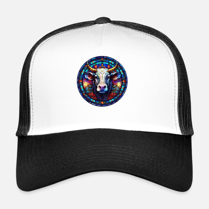 J’adore l’art de la vache et du vitrail - Casquette trucker - blanc/noir