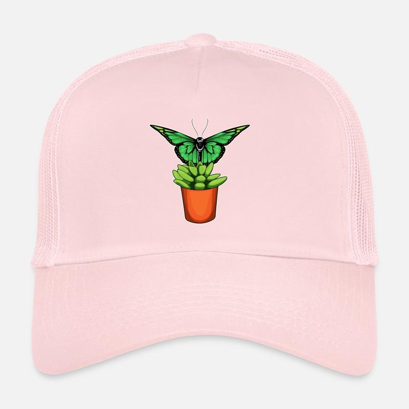Fleur de pot de fleurs papillon Casquette trucker 