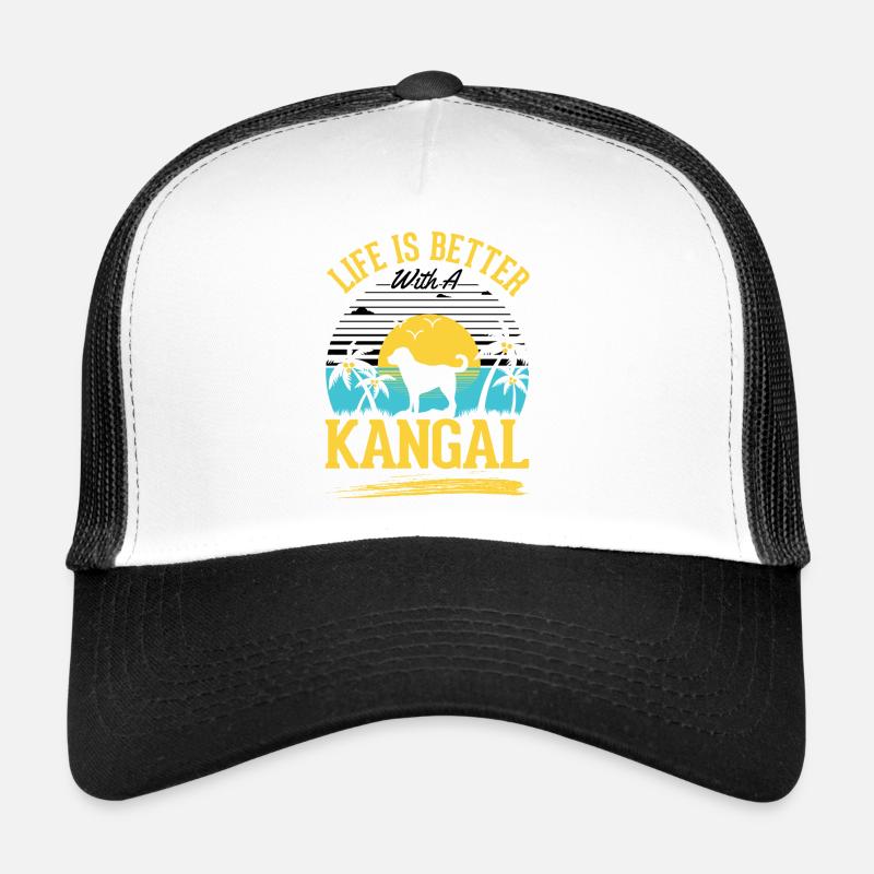 Das Leben ist beser mit einem Kangal - Trucker Cap - Weiß/Schwarz