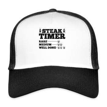 Steak Timer Rare Medium Well Done Beers And Barbec - Trucker Cap - white/black - Front