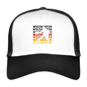 Deutschland Basketball Weltmeister 2023 Fan Shirt - Trucker Cap - Weiß/Schwarz - Vorne