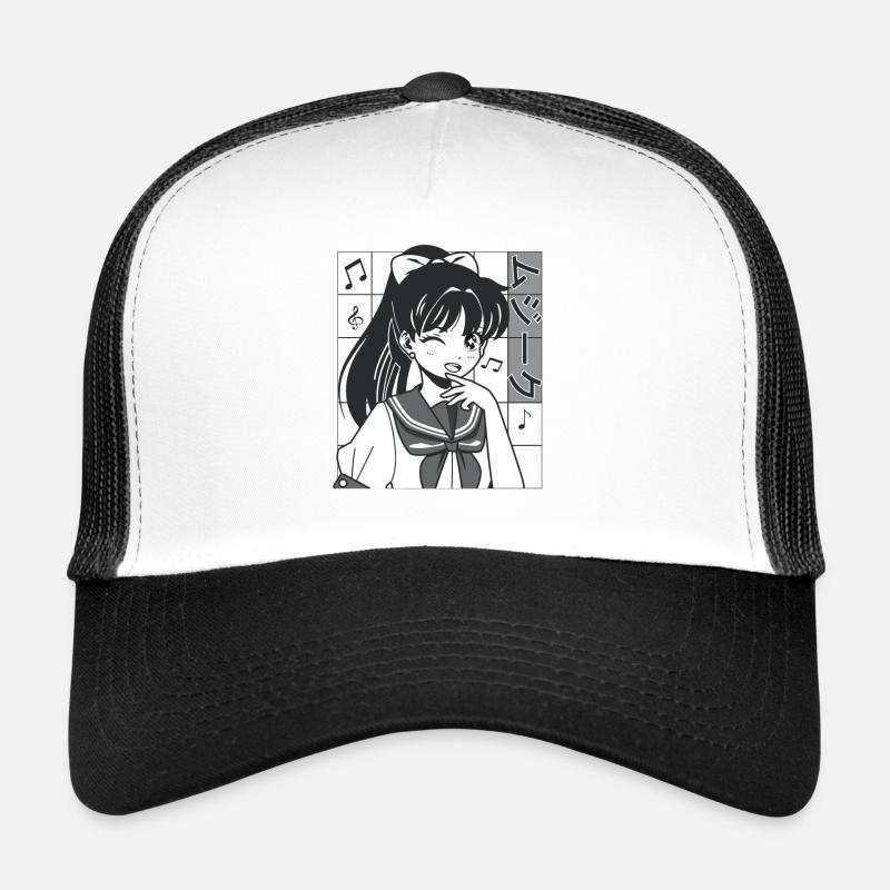 Anime Musik - Trucker Cap - Weiß/Schwarz