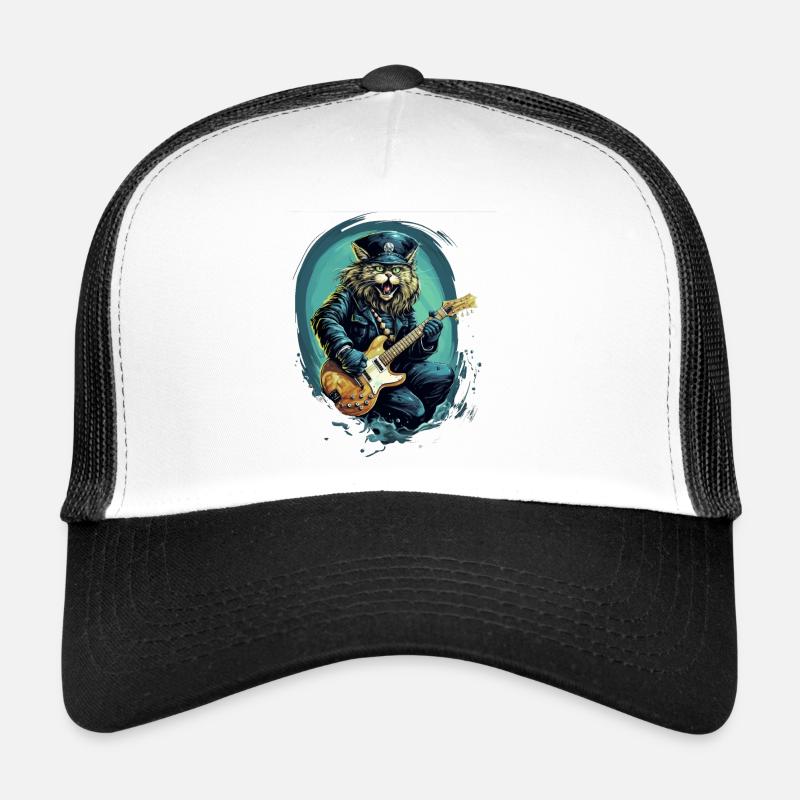 Rock n Roll Cat Trucker Cap