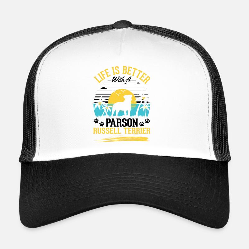 Das Leben ist besser mit Parson Russell Terrier - Trucker Cap - Weiß/Schwarz