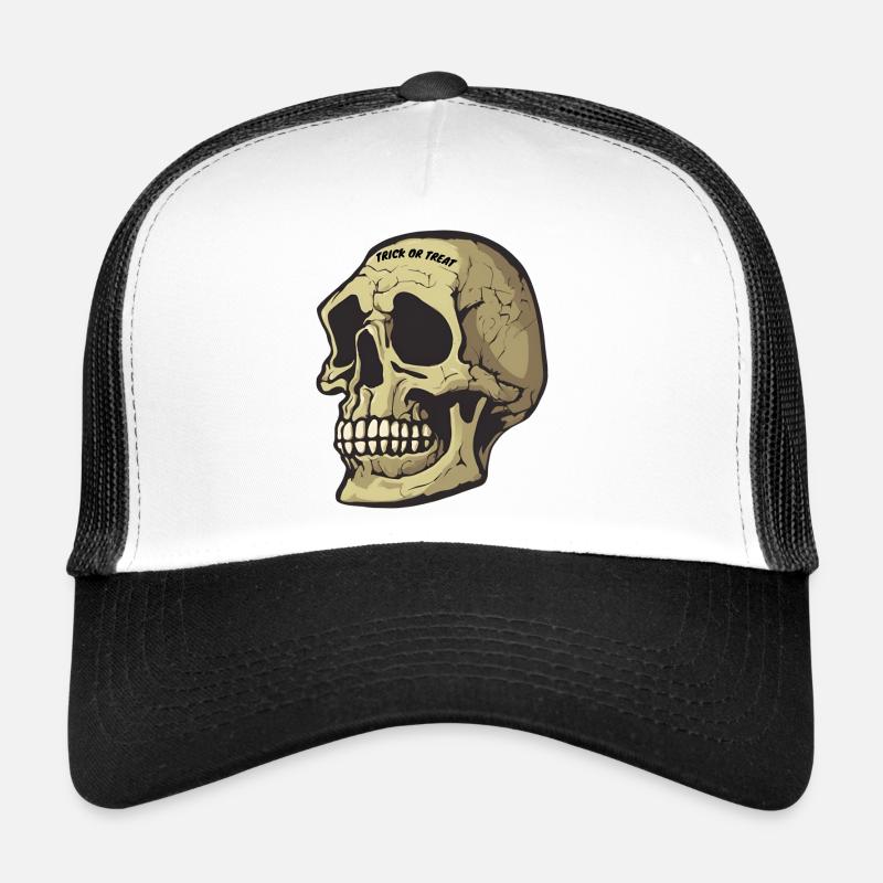 Totenkopf - Trucker Cap - Weiß/Schwarz