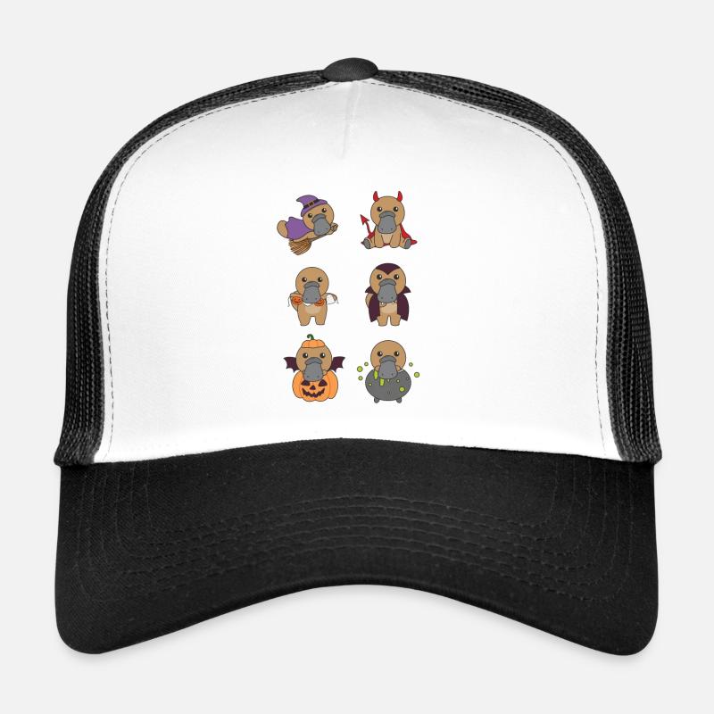 Platypus, Halloween, Devil, Pumpkin, Vampier Trucker Cap