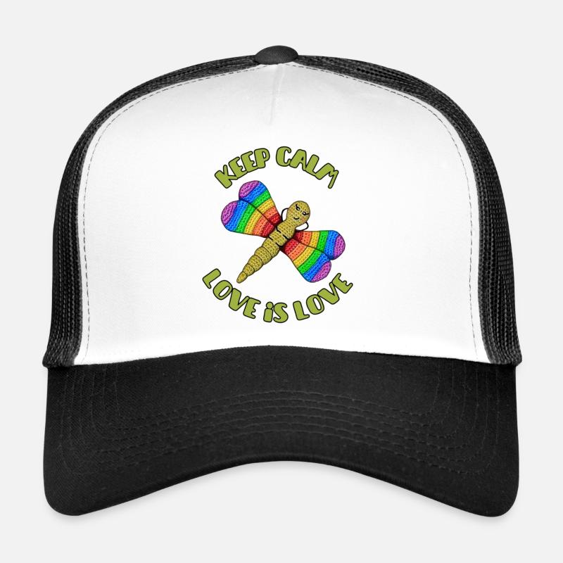 Keep Calm - Love is Love Rainbow Dragonfly Casquette trucker 