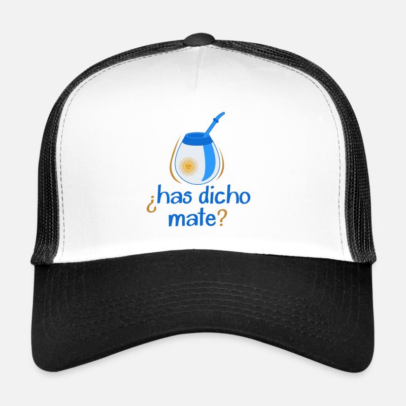 Argentinien-Flagge Argentinischer Yerba Mate Tee - Trucker Cap - Weiß/Schwarz
