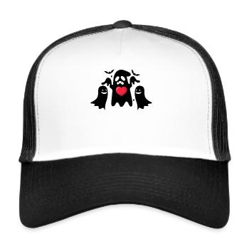 Halloween Ghost Heart Ghost Halloween Ghosts - Trucker Cap - white/black - Front
