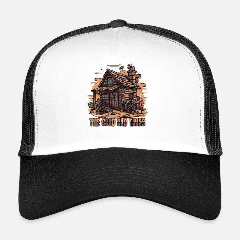 Le bon vieux temps de la cabane en bois Casquette trucker 