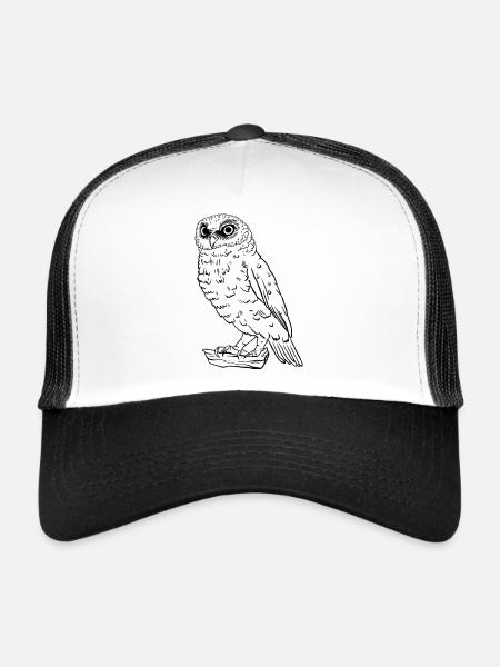 Hibou simple - Casquette trucker  - blanc/noir - Devant