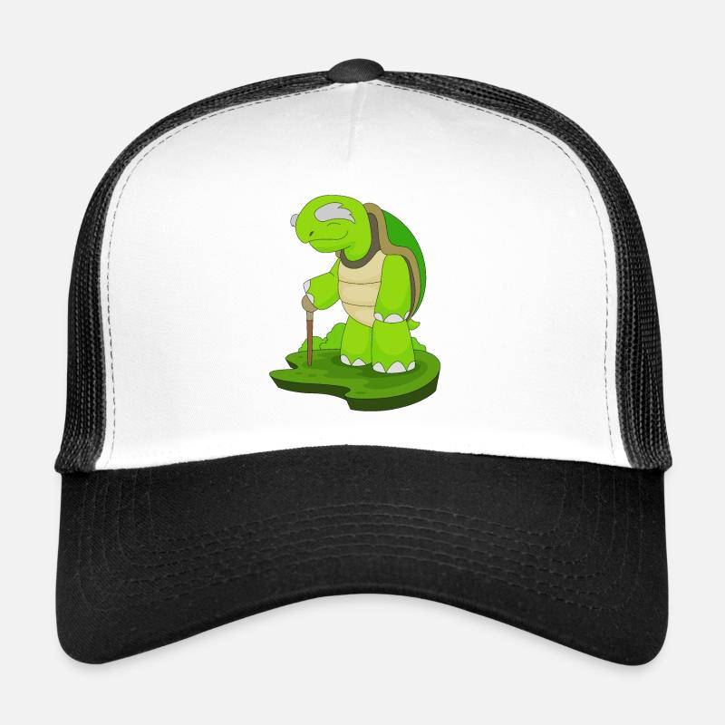 Turtle Retiree Walking Stick Trucker Cap