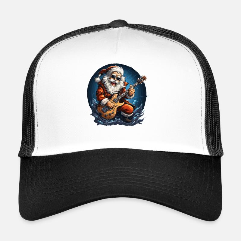 Lustiger Weihnachtsmann rockt die E-Gitarre Trucker Cap