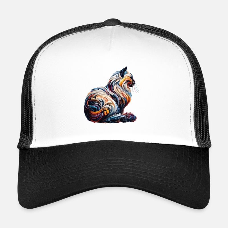Chat abstrait coloré Casquette trucker 