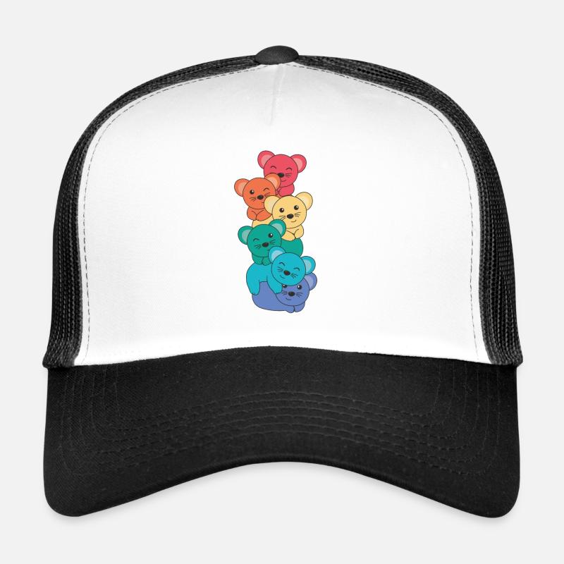 Rainbow Mouse Cute Colorful Mouse for Kids Trucker Cap