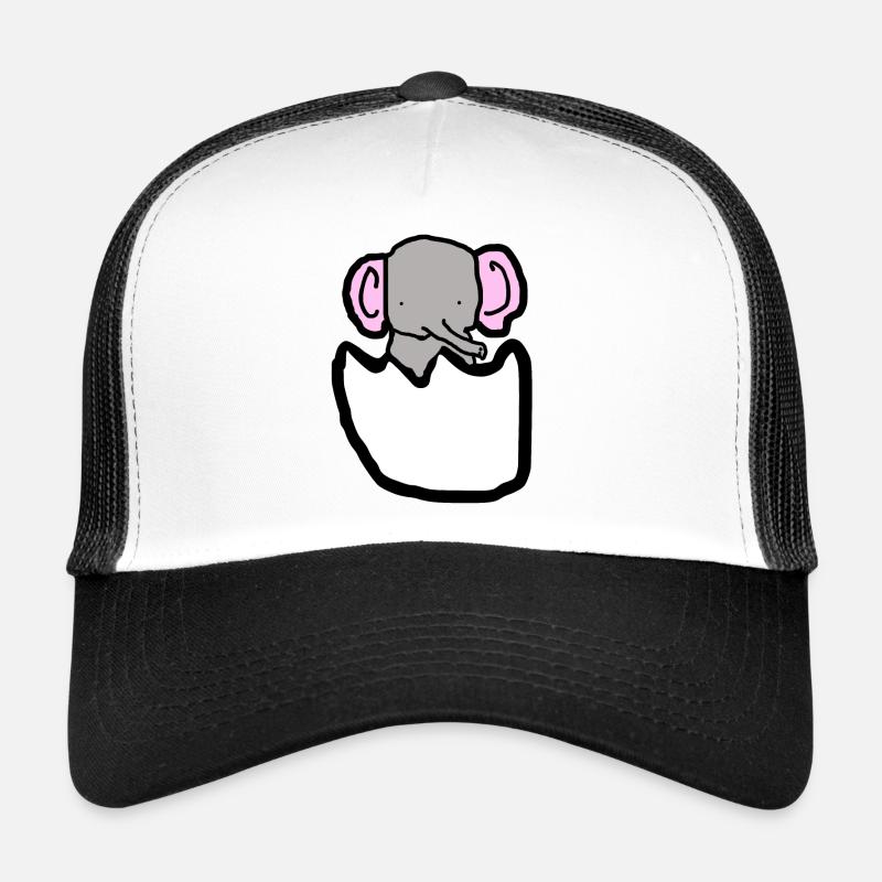 Elefant - Trucker Cap - Weiß/Schwarz