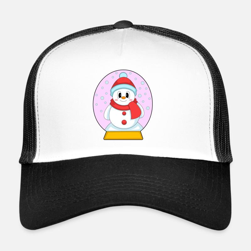 Snowman Christmas Winter Time Trucker Cap