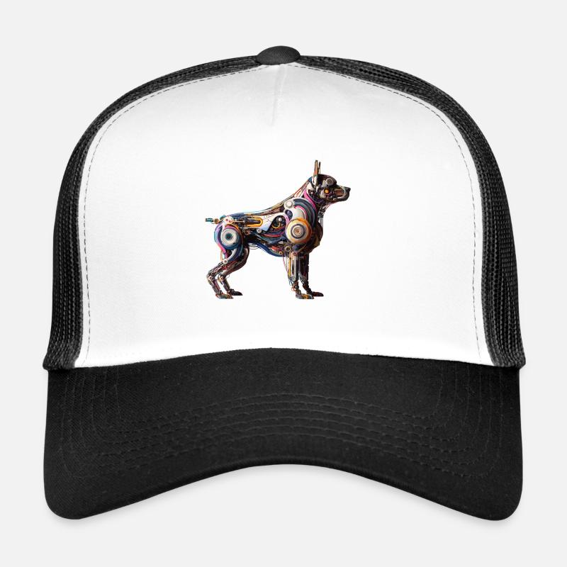Chien Robot Abstrait Coloré Casquette trucker 