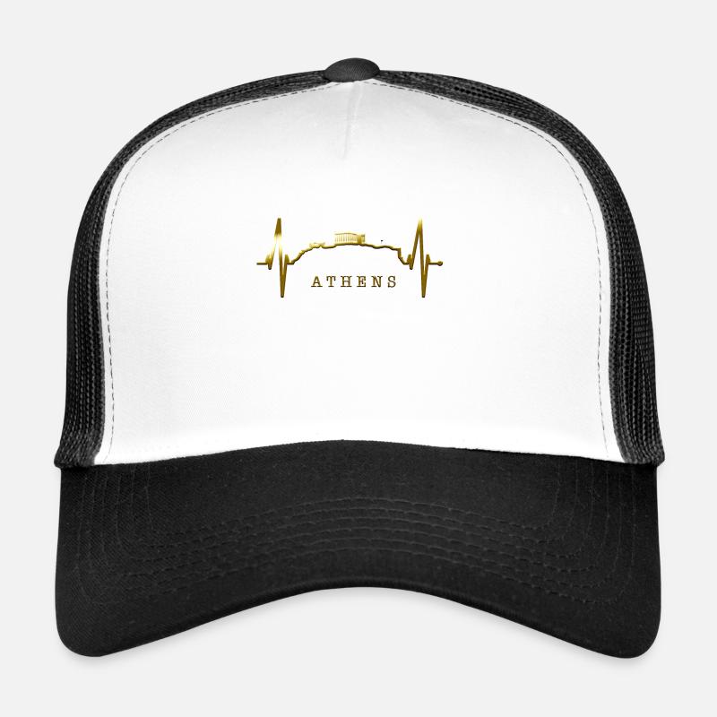 Athens Skyline Heartbeat Greece Acropolis Trucker Cap