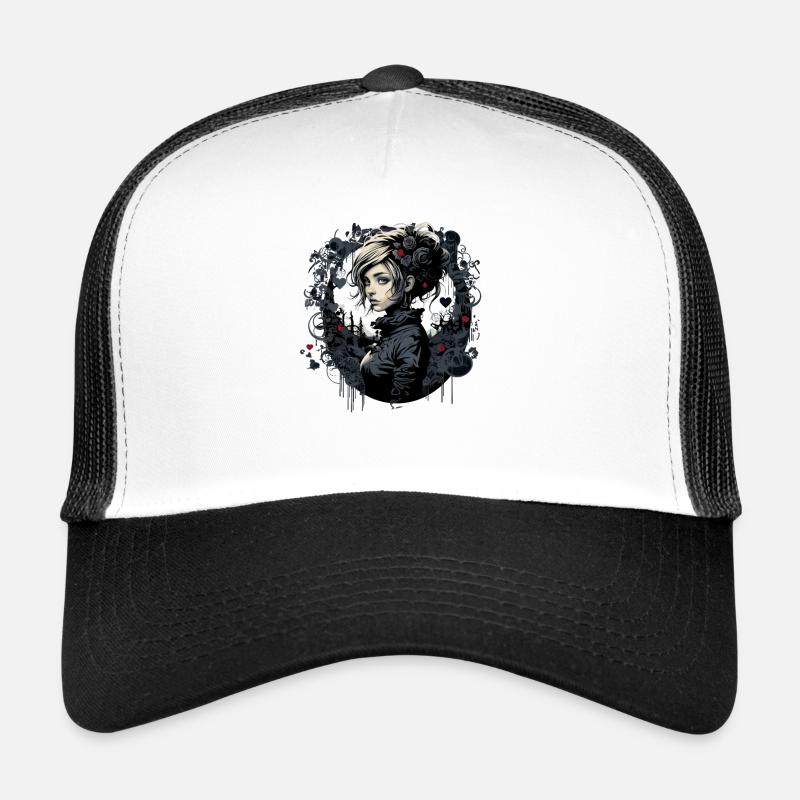 Jolie fille emo gothique Casquette trucker 