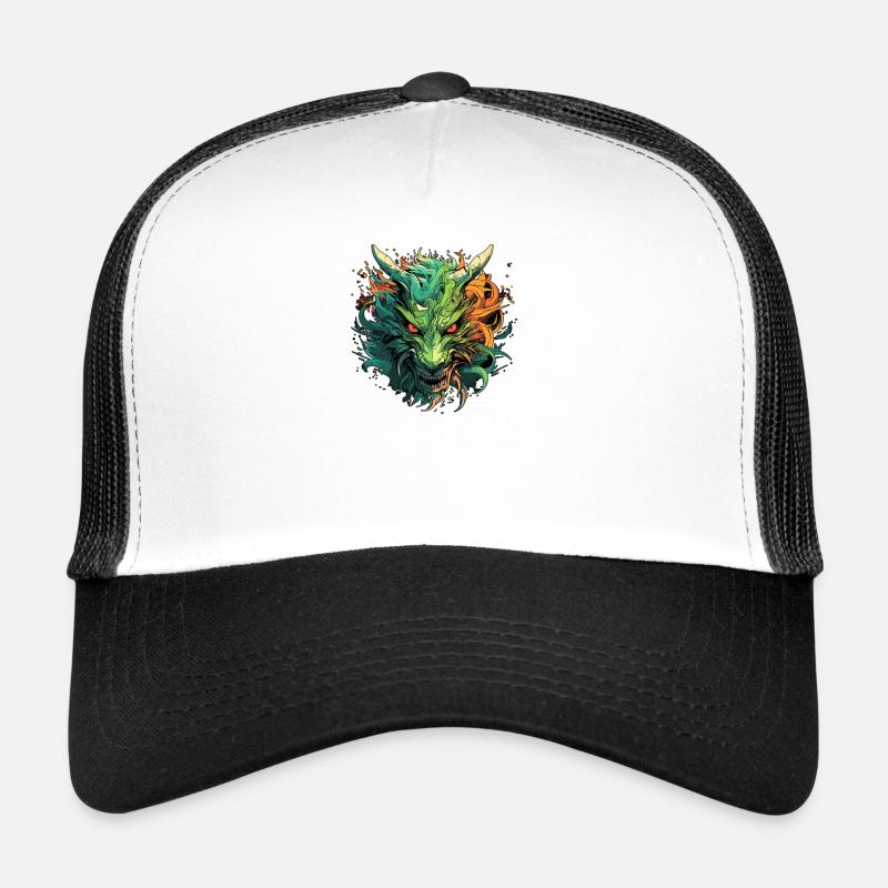 Kali Linux Drache Design für moderne Penetration - Trucker Cap - Weiß/Schwarz