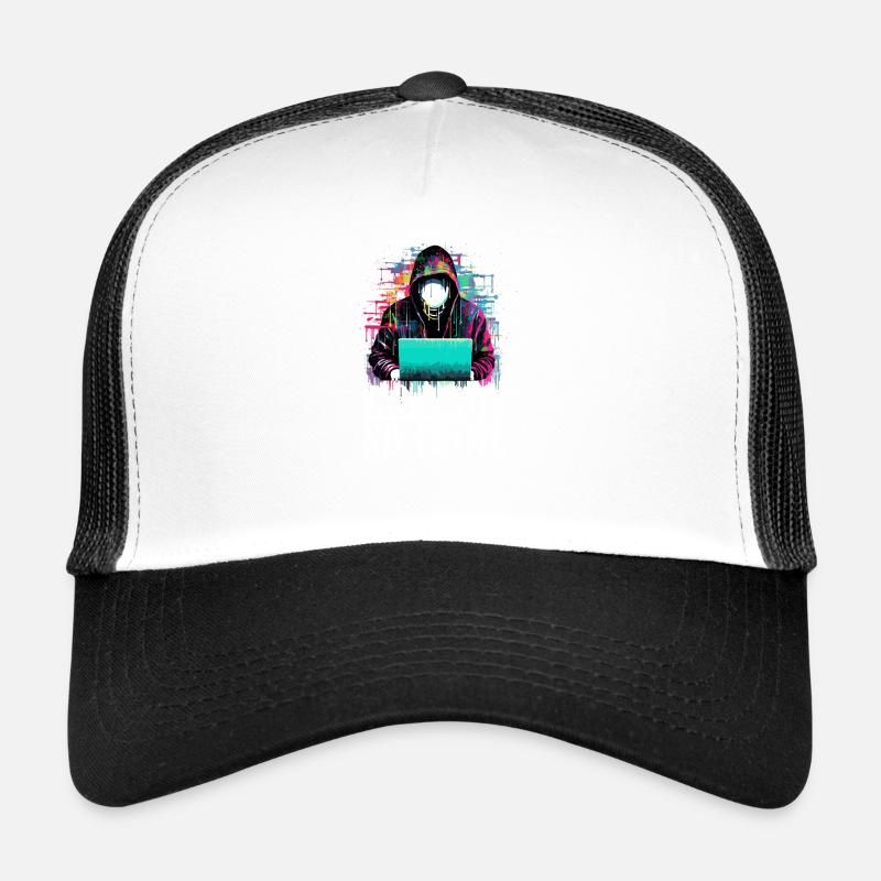 No Logs No Crime : L'éthique du hacker - Casquette trucker - blanc/noir
