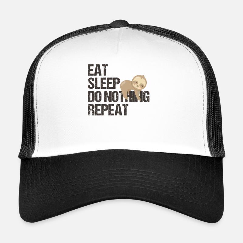 Lazy Bear routine quotidienne anglais humour cadeau Casquette trucker 