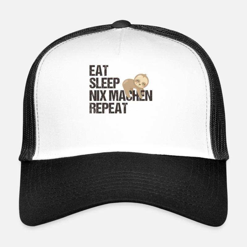 Faulbär Tagesroutine Deutsch Humor Geschenk Trucker Cap