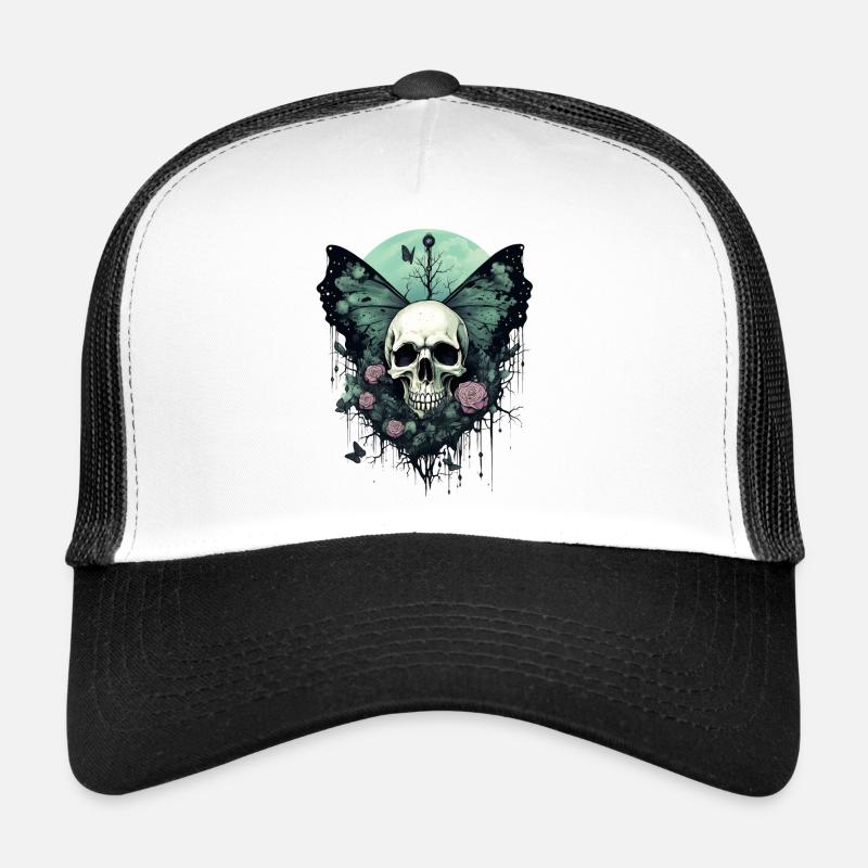 Esthétique Crâne Fairycore Fée Grunge Gothique Casquette trucker 