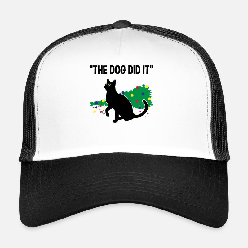 Mischievous Cat Guilt on Dog Gift Trucker Cap