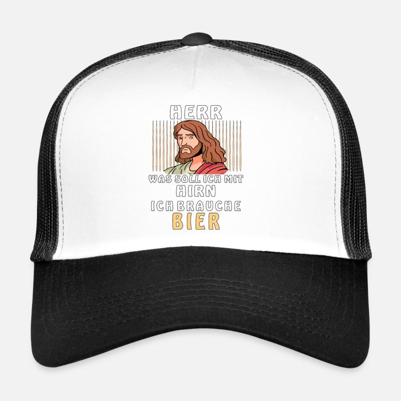 HERR ICH BRAUCHE BIER - Trucker Cap - Weiß/Schwarz