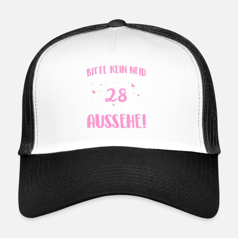 Bitte kein Neid nur weil ich nach 28 - Trucker Cap - Weiß/Schwarz